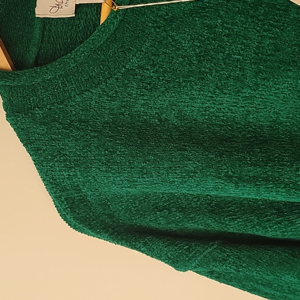 Diane Von Furstenberg Green Knit Sweater Acrylic New Long Sleeve Rolled Neck - Picture 6 of 14